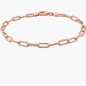 Delmar NEW Rose Gold Vermeil Paper lip Hammered chain bracelet